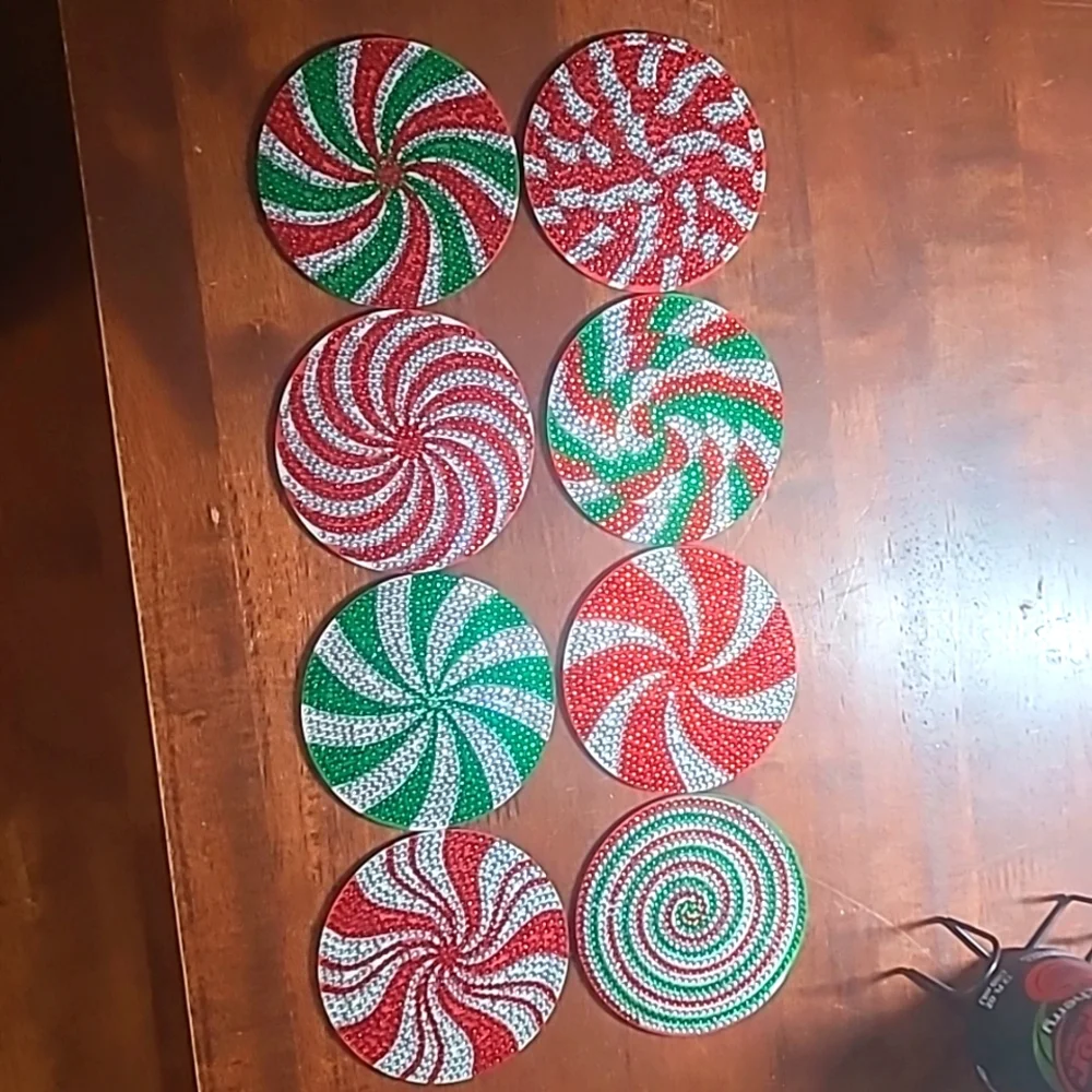 Rhinestone Christmas Coasters - Picture 1 of 14